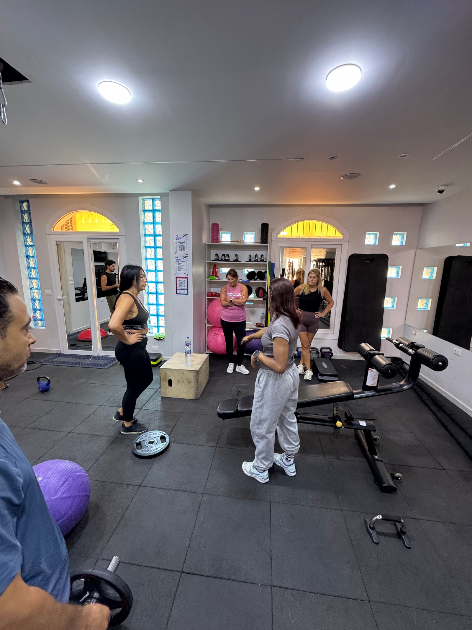 Modern gym equipment at Fitness World and Spa in Hurghada